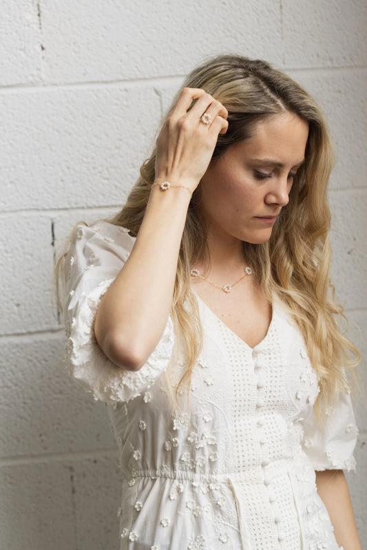 Bracelet porté perle d'eau douce gold filled