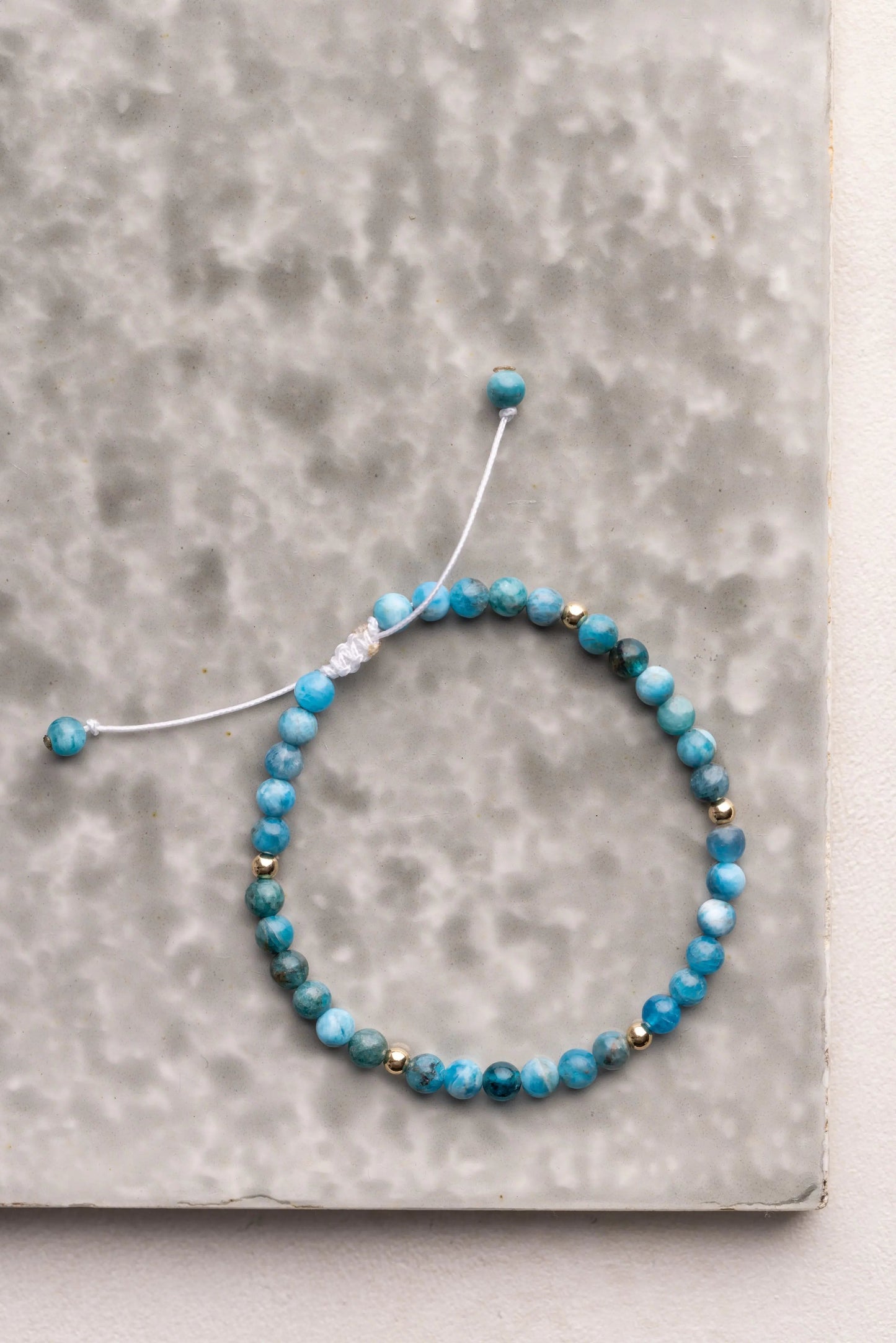 Bracelet ajustable 4mm apatite