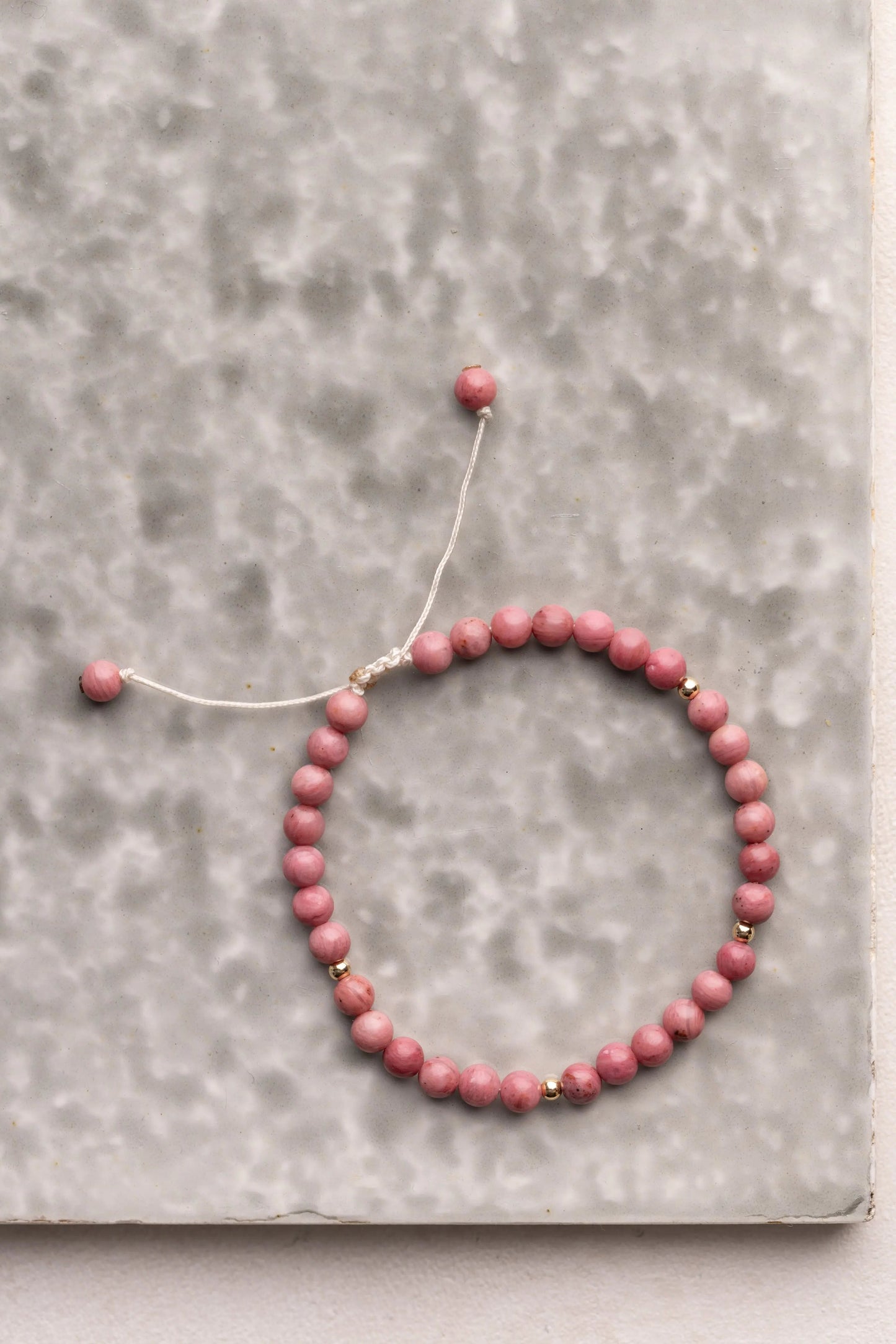 Bracelet ajustable 4mm rhodonite
