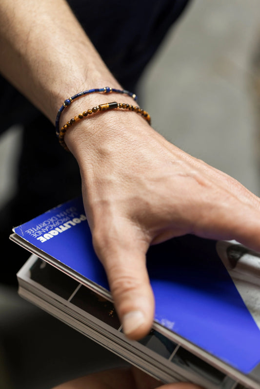 Bracelet homme - Lapis Lazuli d.or.é.mi