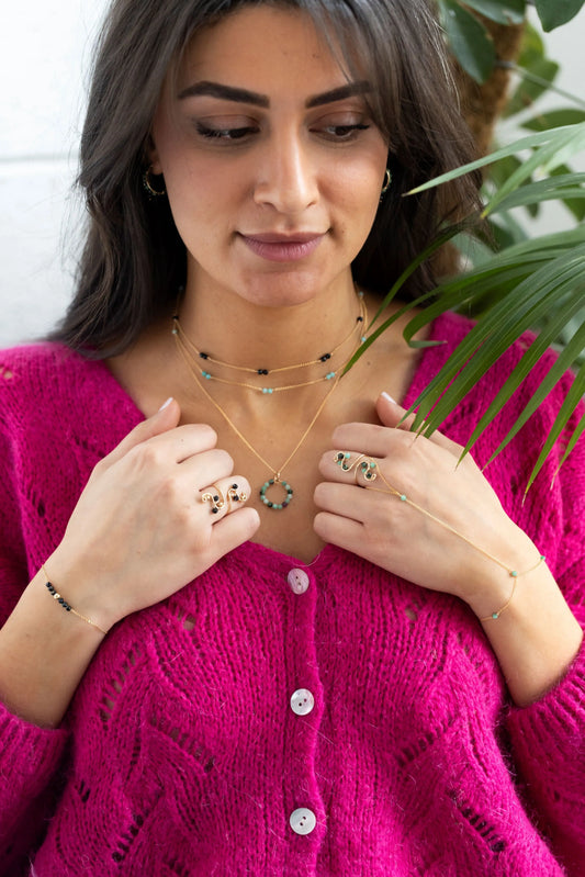 Collier Sahara - Emeraude et Rubis zoïste d.or.é.mi