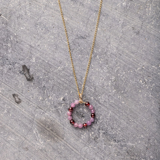 Collier Sahara - Rubis et Grenat d.or.é.mi