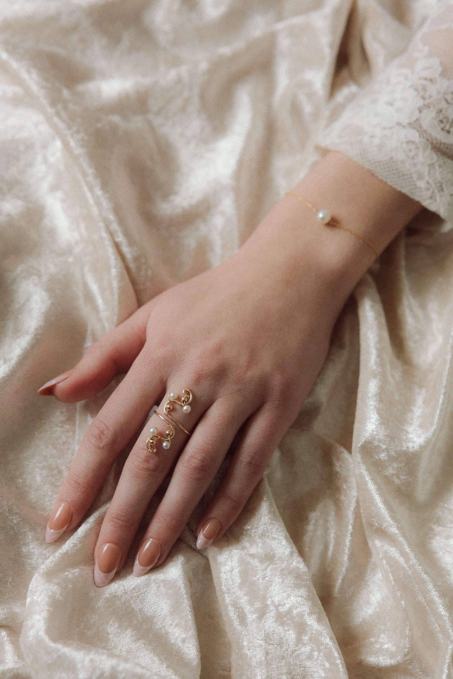 Bague Sahara - Perles d'eau douce d.or.é.mi