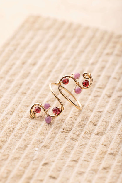 Bague en rubis et grenat