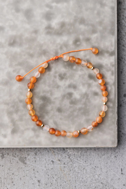 Bracelet ajustable 4mm cornaline