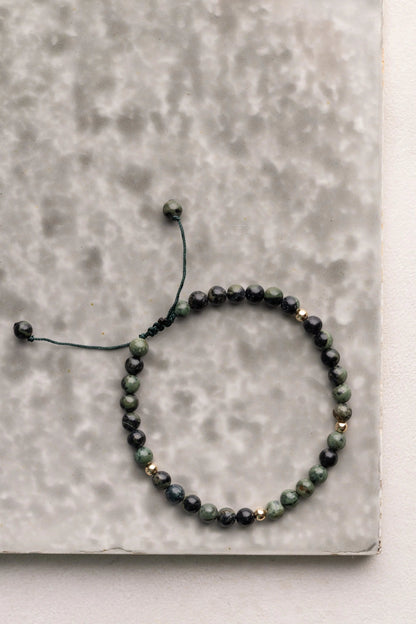 Bracelet ajustable 4mm jaspe kambaba