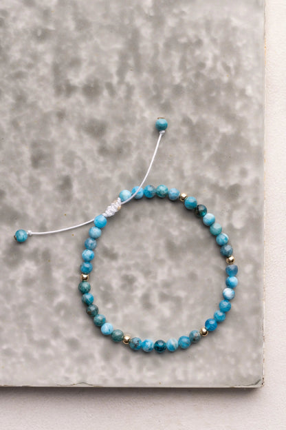 Bracelet ajustable 4mm apatite