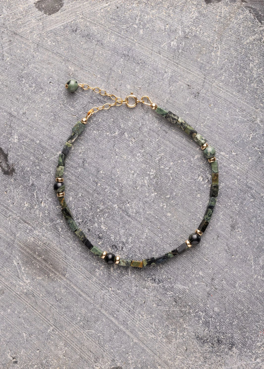 Bracelet homme - jaspe Kambaba d.or.é.mi