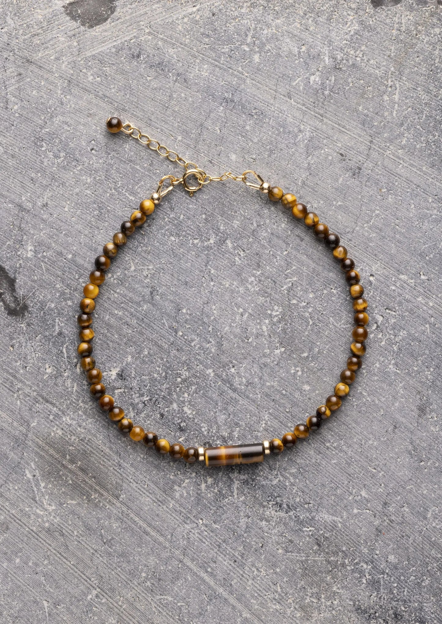 Bracelet homme - œil de tigre d.or.é.mi