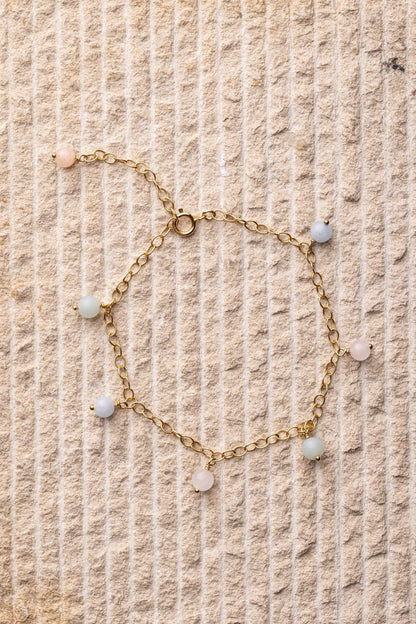 bracelet aigue marine quartz morganite amazonite