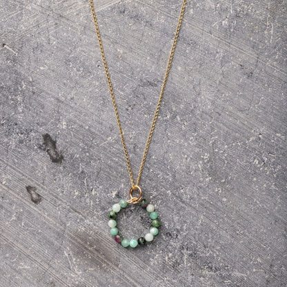 Collier Sahara - Emeraude et Rubis zoïste d.or.é.mi
