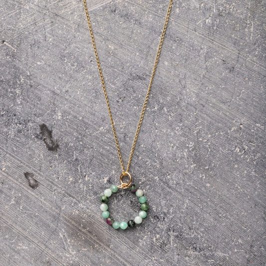 Collier Sahara - Emeraude et Rubis zoïste d.or.é.mi