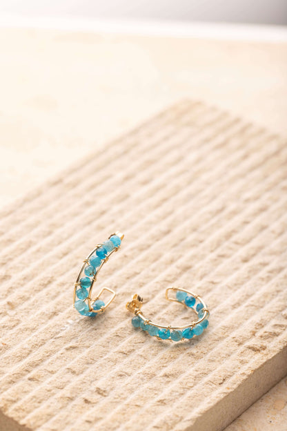 mini créoles en apatite et gold filled